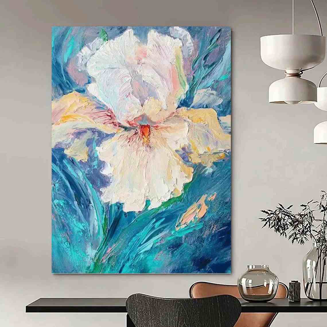 Bold Botanical Abstract - original hand-painted artwork for hotel
